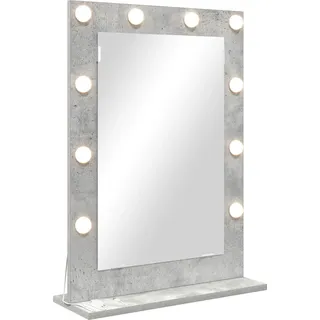 Waschtischspiegel Rechtwinklig Beton Grau 70 x 50 x 18 cm - Grau