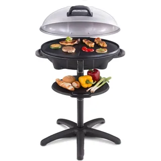 Cloer 6789, 2400 W, Kamado Grill/Grill, Elektro, Kochstation, Feuerrost, Schwarz, Silber - Schwarz, Silber