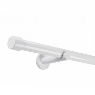 deco-raum Vorhangstange Kappe 1-läufig Ø 25 mm 300 cm Weiß