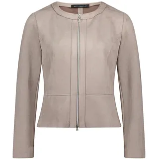 Kurzblazer BETTY BARCLAY "Kurzblazer mit Reißverschluss", Damen, Gr. 36, grau, Blazer Kurzblazer