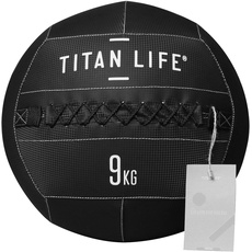 TITAN LIFE Unisex – Erwachsene PRO Wall Ball 9kg, Black, one Size