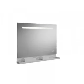 burgbad Fiumo Lichtspiegel, mit horizontaler LED-Beleuchtung, mit Metallreling, 1000x700mm, SFXU100F3959, Farbe: Eiche Dekor Cashmere