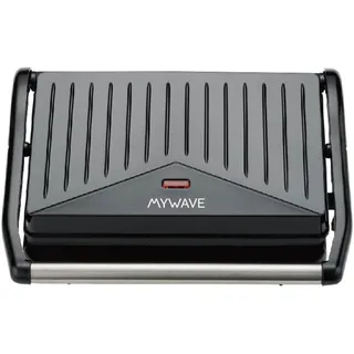 My Wave - Mini Kontaktgrill - 22,5 x 14 cm - Für Alle Lebensmittel - Leistung 800W und 90o Öffnung - Elektrogrill mit Antihaftbeschichteten Platten