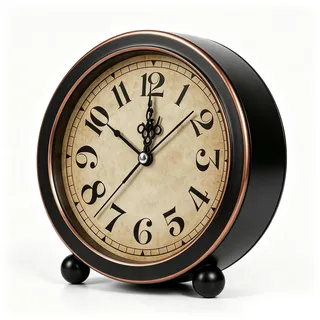 CHEOTIME 5.3 Zoll Vintage Analoger Wecker, Lautloser ohne Ticken Tischuhr Batteriebetrieben kleine Retro Schreibtisch Uhr für Nachttisch Büro Tisch Schlafzimmer Regal Dekor