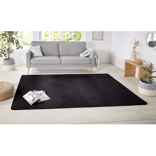 HANSE HOME Teppich »Shashi«, rechteckig, 8,5 mm Höhe, Kurzflor, Unifarben, Läufer, weich, Esszimmer, Kinderzimmer, Flur HANSE Home schwarz B: cm 1 St.