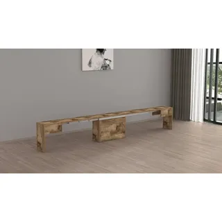 Dmora - Bank Ubertino, Sitzfläche für Esstisch, Einzelne ausziehbare Bank, 290x25x45 cm, Ahorn