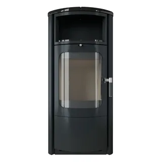 Hark Opera M Metall Schwarz/Abdeckplatte Ofenkacheln meteor-schwarz