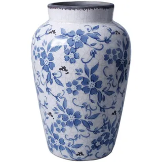 XMZXKJ Vintage-Vase aus Porzellan, Blumenvase, Keramik, für Zuhause, Weihnachtsdekoration, rustikal, Blau und Weiß