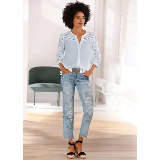 LINEA TESINI by heine Spitzenbluse, hellblau