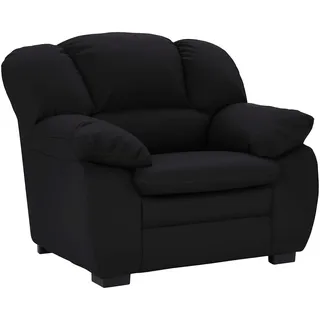 Mivano Sessel Casino, Ledersessel passend zum 2er und 3er Sofa Casino , 109 x 88 x 92, Kunstleder Schwarz