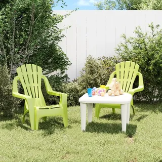 The Living Store Kinder-Gartenstühle 2 Stk. Grün 37x34x44 cm PP Holzoptik - Grün