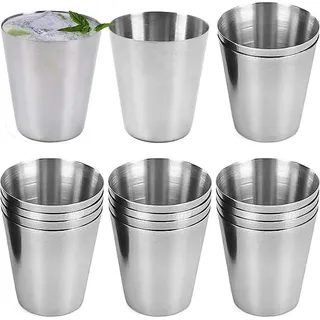 Edelstahl Shot Gläser Set 16 Stück Schnapsgläser Camping Picknick 30ml