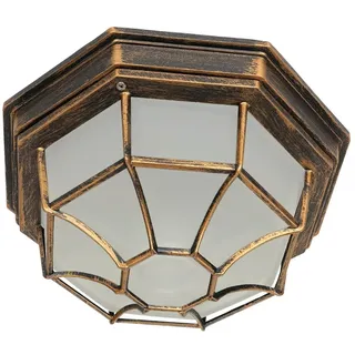 Licht-Erlebnisse Deckenleuchte Aluminium Glas L:27 cm E27 Kupfer Antik