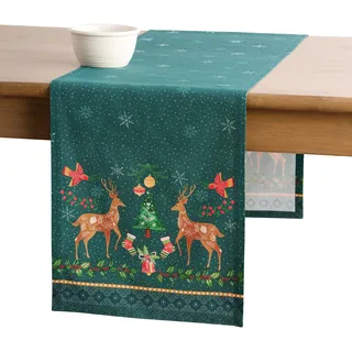 Maison d'Hermine Tischläufer 100 % Baumwolle 150 cm lang für Weihnachtsdekorationen Zuhause Küche Esszimmer Party Hochzeit Brautparty (Hygge Christmas, 50 cm x 150 cm)