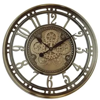 Levitantes Wanduhr aus Bronze mit Zahnrädern, Maße: 70 x 70 x 8 cm, ideal für Dekoration und Zeitverfolgung.
