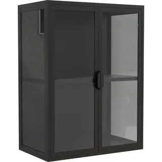 VCM Wandregal »VCM Glasvitrine hängend Vitrine Glas mit ESG-Sicherheitsglas Maße ca. H. 80 x B. 60 x T. 35 cm Hängevitrine Glas Modern und platzsparend Glas Vitrinenschrank - Flokas M«, schwarz