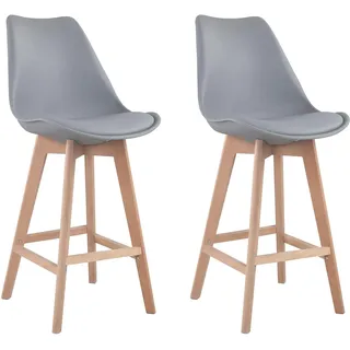 Happy Garden Sven Skandinavischer Hocker 2er Set grau mit Kissen