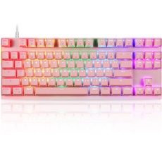MOTOSPEED Professionelle Mechanische Gaming-Tastatur RGB Regenbogen Hinterbeleuchtung 87 Tasten Leuchtender Computer USB-Gaming-Tastatur für Mac PC und Laptop