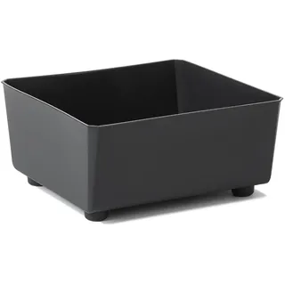 LAMELA Quadratischer Pflanzkasten mit eleganten Füßen – Schwarzer Blumenkübel aus robustem Kunststoff 28,5 x 28,5 cm, 7,5L – Wetterfest & Pflegeleicht - für Innen & Außen