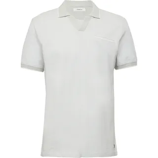 s.Oliver Poloshirt S.OLIVER, Herren, Gr. S, weiß (sanftes weiß), Piqué, Obermaterial: 100% Baumwolle, meliert, regular fit taillenbedeckt, kontrastfarben, Shirts Poloshirt, mit Brusttasche