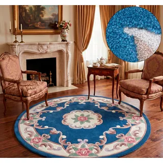 THEKO Ming Handtuftteppich 150 x 150 cm Blau