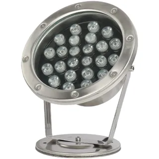 Strahler Unterwasser IP68 Wasserdicht Niederspannung Led Unterwasserlicht Material: Rostfreier Stahl Einstellbarer Winkel Schwimmbad Scheinwerfer für Unterwasser, Springbrunnen, Teich(Kaltes Weiß,24W(