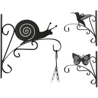 relaxdays 3 tlg. Blumenhaken Tiere Set - Schwarz