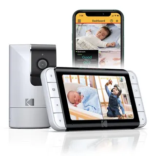 Kodak Cherish Intelligenter Video-Monitor für Babys, hochwertiges Video für schnelle und vertrauensvolle Überprüfung, Lange Akkulaufzeit bei Nacht und Nickerchen, 1 Unité (Lot de 1)