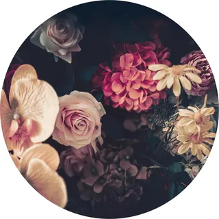 Pro-Art Glasbild Baroque Flowers II, rund 20 cm