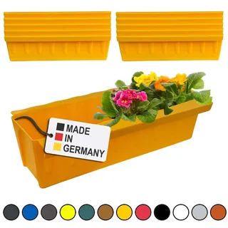 Paletten Blumenkasten 10er-Set Gelb Einsatz zum an- & Einhängen Pflanzkasten