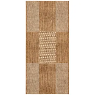 Andiamo Teppich "ARIZONA1" rechteckig 5 mm Höhe Flachgewebe, kariertes Muster, In- und Outdoor geeignet, wetterfest, braun