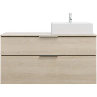 burgbad Eqio Keramik-Aufsatzwaschtisch quadratisch, rechts, inklusive Waschtischunterschrank mit 2 Schubladen, Breite 1200mm, SGUQ120RF3180C0001G0146