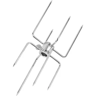 BUYGOO Fleischklammer für Drehspieß, Doppel-Fleischklammer, Klammer Drehspieß, Fleischnadeln für Grillspieß Edelstahl, für 12 mm Sechseckige, 8–10 mm Quadratische und 13 mm Runde Grillspieße