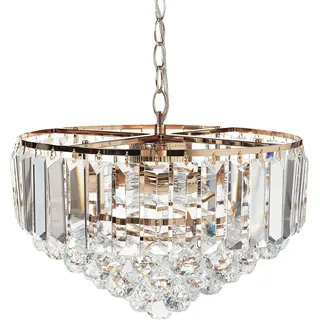 BELIANI Kronleuchter Gold Metall mit Transparenten Kristallen  40 cm 5-Flammig Glamour Stil Wohnzimmer Esszimmer Beleuchtung Ausstattung - Gold, Transparent