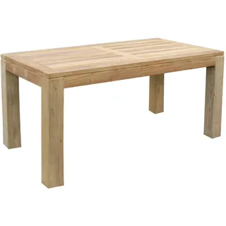 Massiver Teakholz Tisch 180 x 90 x 75 cm rechteckig Esstisch - Braun