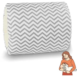 Aolso Arm Stillkissen, Arm Nursing Pillow und Ministillkissen klein Breastfeeding für unterwegs, Gemütliches Wiegen-Armkissen, Baby-Still-Kopfstützkissen, Stillmuff Reisestillkissen (Grau-Streifen)