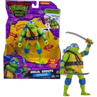 NINJA TURTLES, Figur, 15 cm mit Waffe, elektronische Funktion, Leonardo, Spielzeug für Kinder ab 4 Jahren, Giochi Preziosi, TU8001