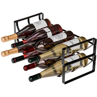 Amig Weinregal 41 x 20,5 x 21 cm Schwarz
