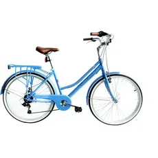 Versiliana Vintage-Fahrräder – Citybike – widerstandsfähig – praktisch – komfortabel – perfekt für die Fortbewegung in der Stadt (Damen 26", Pastel HELLBLAU)