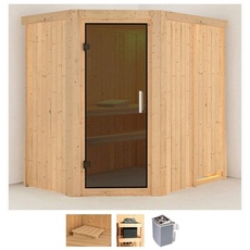 Bild Sauna »Clara«, (Set), 9 KW-Ofen mit integrierter Steuerung beige