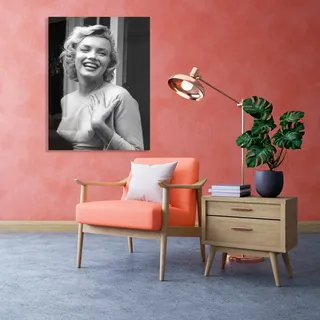 queence Acrylglasbild "Marilyn" Frau  Schwarz-Weiß  Stars Fine Art-Print in Galeriequalität, farbe bild(er): grau