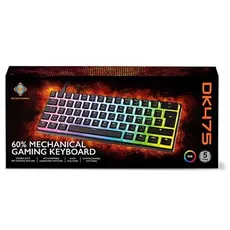 Deltaco DK475 Mechanical 60% Keyboard Pudding Keycaps Ho - Gaming Tastaturen - Schwarz