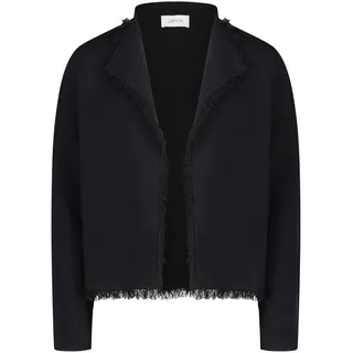 Cartoon Strick-Cardigan mit Fransen Schwarz 36