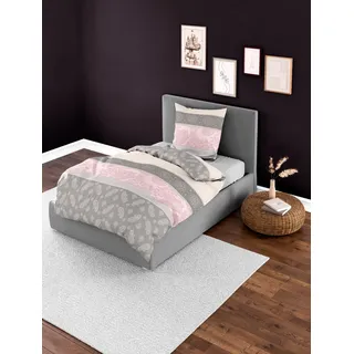 BIERBAUM Bettwäsche 4972 Fein-Biber Rosa 155 x 220 cm + 80 x 80 cm