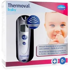 Veroval baby Infrarot-Thermometer Silber, Berührungslose und Geräuschlose Messung, Körpertemperatur, Objekttemperatur, Umgebungstemperatur, schnelle Messung, einfache Handhabung