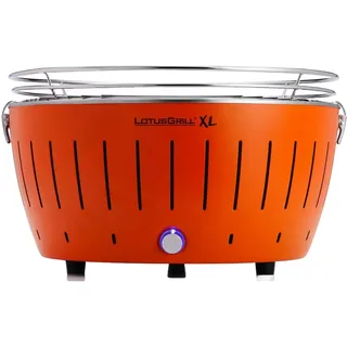 LotusGrill XL Mandarinenorange G435 der raucharme Holzkohlegrill/Tischgrill USB