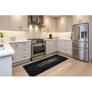 Küchenläufer KAYOOM "Pyron 125", grau, B:60cm H:6mm L:180cm, Polyester, Teppiche, Küchenläufer, Flachgewebe, rutschhemmend, Küche