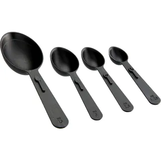 FACKELMANN Messlöffel-Set 4teilig, Kunststoff, schwarz, ca. 9-13,5cm