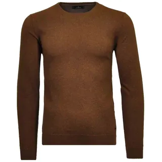 Rundhalspullover RAGMAN, Herren, Gr. 56, braun (braun, 863), Strick, 95% Baumwolle 5% Cashmere, Rundhals, Pullover Rundhalspullover