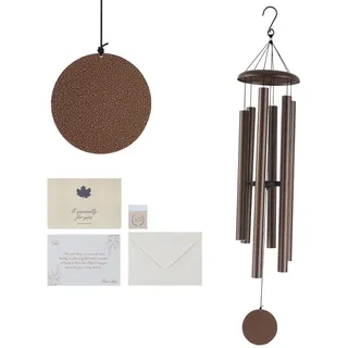 Vevor Windspiel, 127 cm, Windspiel mit tiefem Ton und 6 Röhren, einzigartiges großes Gedenk-Windspiel zum Jahrestag, tolle Außendekoration für Terrasse, Veranda, Garten und Hinterhof, Kupferader